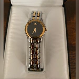 Movado Women’s stainless and gold Museum Classic watch with link bracelet